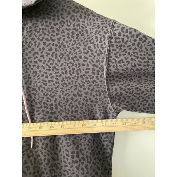 Fabletics Womens Gray Onesie Leopard Print Forever Fleece Hooded Size L - Picture 8 of 14